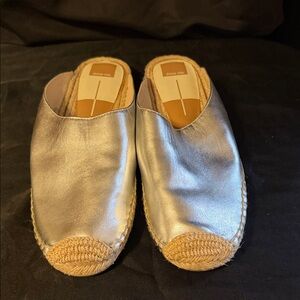 Dolce Vita Metallic Silver Espadrille Mules